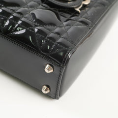 Dior Lady Dior Mini Patent Black