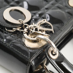 Dior Lady Dior Mini Patent Black