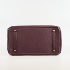 Hermès Hermes Birkin 35 Togo Raisin PHW Square P 2012