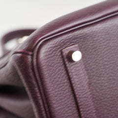 Hermès Hermes Birkin 35 Togo Raisin PHW Square P 2012