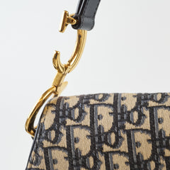 Christian Dior Oblique Saddle Bag Medium Navy