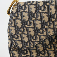 Christian Dior Oblique Saddle Bag Medium Navy