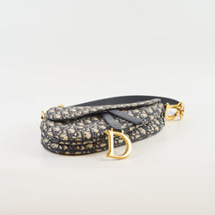 Christian Dior Oblique Saddle Bag Medium Navy