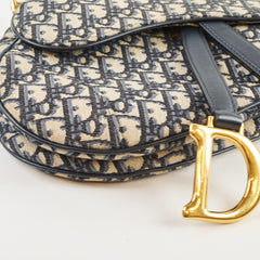 Christian Dior Oblique Saddle Bag Medium Navy