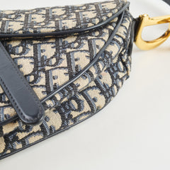 Christian Dior Oblique Saddle Bag Medium Navy