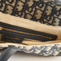 Christian Dior Oblique Saddle Bag Medium Navy