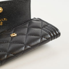 Chanel Boy Caviar Black Card Holder