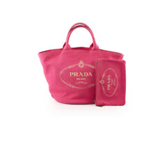 Prada Canapa Canvas Tote Pink