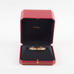 Cartier Pave Diamonds Love Bracelet Classic Model Size 16 Pink Gold