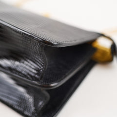Fendi Peekaboo East West Lizard Bag Black