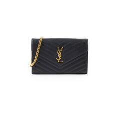 Saint Laurent Classic Cassandre Wallet On Chain WOC Black