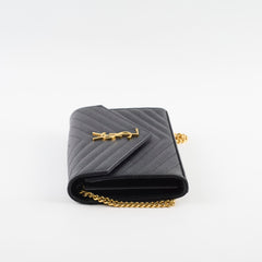 Saint Laurent Classic Cassandre Wallet On Chain WOC Black