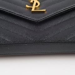Saint Laurent Classic Cassandre Wallet On Chain WOC Black