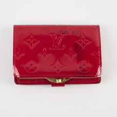 Louis Vuitton Vernis Portefeuille Viennois Wallet Red