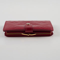 Louis Vuitton Vernis Portefeuille Viennois Wallet Red