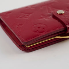 Louis Vuitton Vernis Portefeuille Viennois Wallet Red