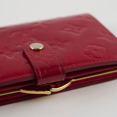 Louis Vuitton Vernis Portefeuille Viennois Wallet Red