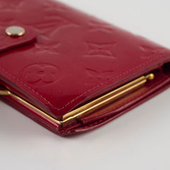 Louis Vuitton Vernis Portefeuille Viennois Wallet Red