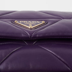Prada Padded Nappa Quilted Patchwork System Shoulder Bag Purple
