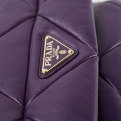 Prada Padded Nappa Quilted Patchwork System Shoulder Bag Purple