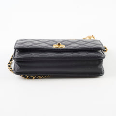 Chanel Wallet On Chain (WOC) Pearl Crush Lambskin Black (Microchipped)