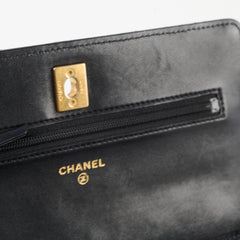 Chanel Wallet On Chain (WOC) Pearl Crush Lambskin Black (Microchipped)