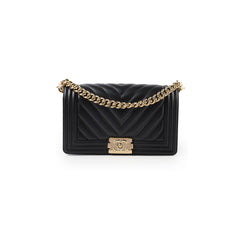 Chanel Old Medium Chevron Lambskin Black