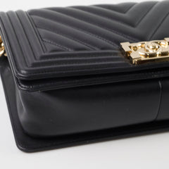 Chanel Old Medium Chevron Lambskin Black