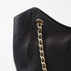 Chanel Grained Calfskin Shopping Bag Large Black Microchip