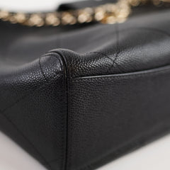 Chanel Grained Calfskin Shopping Bag Large Black Microchip