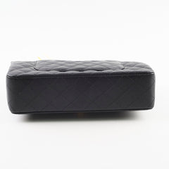 Chanel Medium/Large Quilted Classic Flap Caviar Black (Microchipped)