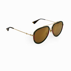 Gucci GG0062S Aviator Sunglasses Green/Red