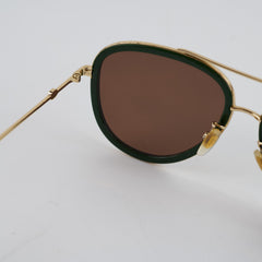 Gucci GG0062S Aviator Sunglasses Green/Red