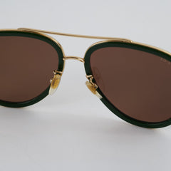 Gucci GG0062S Aviator Sunglasses Green/Red