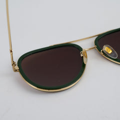 Gucci GG0062S Aviator Sunglasses Green/Red