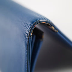 Chanel Bifold Yen Wallet Leather Blue
