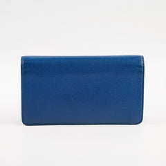 Chanel Bifold Yen Wallet Leather Blue