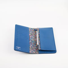 Chanel Bifold Yen Wallet Leather Blue