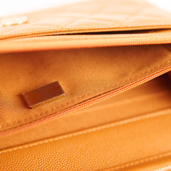 Chanel Wallet On Chain WOC Caviar 21A Caramel (Microchipped)
