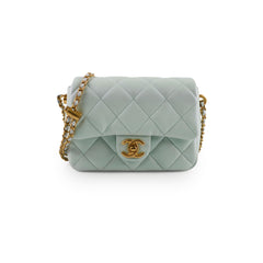 Chanel My Perfect Mini Square Caviar Iridescent Green Microchip