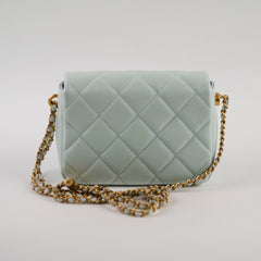 Chanel My Perfect Mini Square Caviar Iridescent Green Microchip