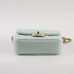 Chanel My Perfect Mini Square Caviar Iridescent Green Microchip