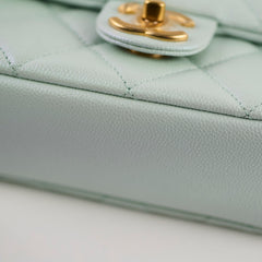 Chanel My Perfect Mini Square Caviar Iridescent Green Microchip