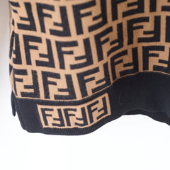 Fendi Knit Long Sleeve Sweater Brown Zucca Size 36