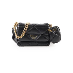 Prada Pattina In Pelle Black Crossbody