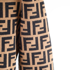 Fendi Knit Long Sleeve Sweater Brown Zucca Size 36