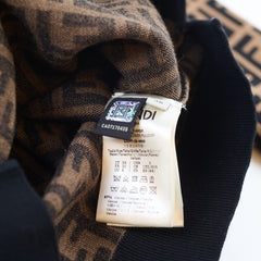 Fendi Knit Long Sleeve Sweater Brown Zucca Size 36