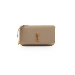 Saint Laurent Phone Holder On Chain Dark Beige