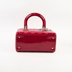 Dior Lady Dior Medium Patent Dark Red
