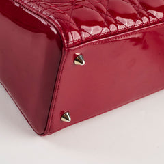 Dior Lady Dior Medium Patent Dark Red